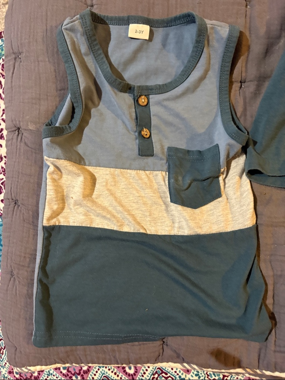 Blue and grey Boys' Tank & Shorts Set - Picture 2 of 9